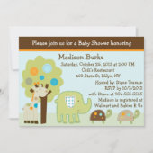 Giggle Gang/Jungle Animals Kinderdusche Einladung (Vorderseite)