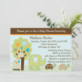 Giggle Gang/Jungle Animals Kinderdusche Einladung (Stehend Vorderseite)