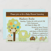 Giggle Gang/Jungle Animals Kinderdusche Einladung (Vorne/Hinten)