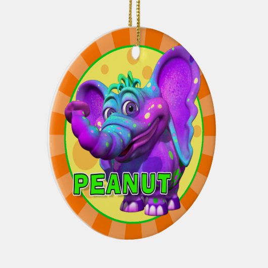 "GiggleBellies" Erdnuss die Elefant-Verzierung Keramikornament (Rechts)