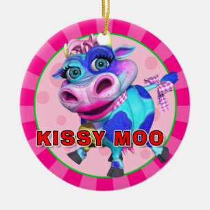 "GiggleBellies" Kissy MOO die Kuh-Verzierung Keramik Ornament