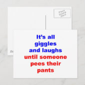 Giggles & Laughs Pees Pants Postkarte (Vorne/Hinten)