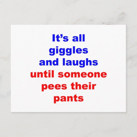 Giggles & Laughs Pees Pants Postkarte (Vorderseite)