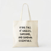 Giggles Sunshine & Random Essentials Funny Modern Tragetasche (Vorne)