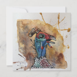 Giggling Guinea Fowl Postkartenart notecard Dankeskarte
