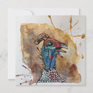Giggling Guinea Fowl Postkartenart notecard Dankeskarte