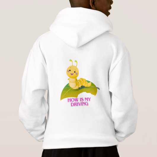 Giggling Leaf Invaders" - Fun Raupe T - Shirt (Rückseite)