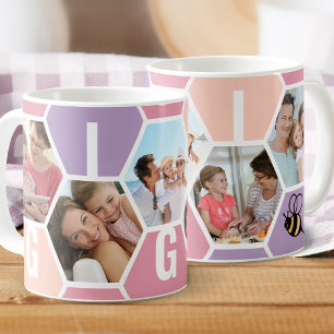 Gigi 5 Foto editierbar 4 Buchstaben Biene und Honi Kaffeetasse