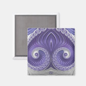 ~ GIGI ~ Abstraktes Muster ~ Lila grau ~ Magnet (Vorderseite/Rückseite)