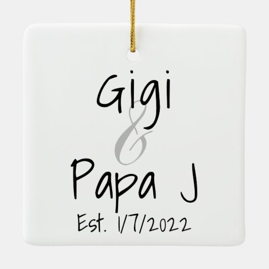 Gigi and Papa J Keramikornament (Rückseite)