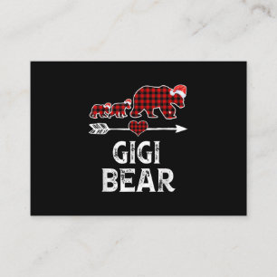 Gigi Bear Christmas Pajama Red Kariert Buffalo Visitenkarte