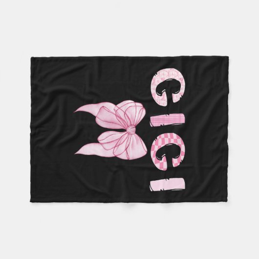 Gigi Birthday Girl Matching Coquette Nk Bow Fleecedecke (Vorderseite (Horizontal))