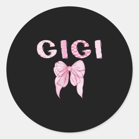 Gigi Birthday Girl Matching Coquette Nk Bow  Runder Aufkleber (Vorderseite)