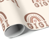 Gigi Boho Rainbow Niedliche Grandma Geschenke Geschenkpapier (Rolleneckpunkt)