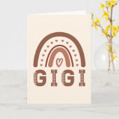 Gigi Boho Rainbow Niedliche Grandma Geschenke Karte (Gelbe Blume)