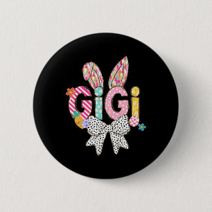 Gigi Bunny Ears farbenfrohe Osterfloral Thema Button