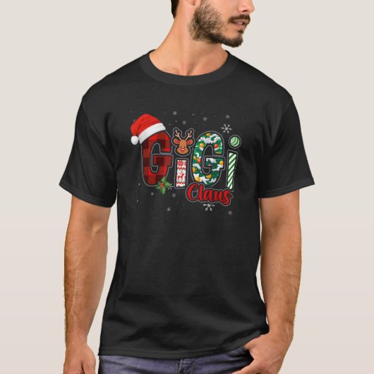 Gigi Claus Reindeer Christmas Idea for Grandma Nan T-Shirt (Vorderseite)