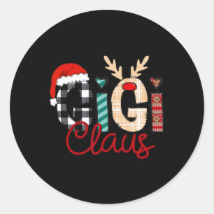 Gigi Claus Reindeer Christmas Runder Aufkleber