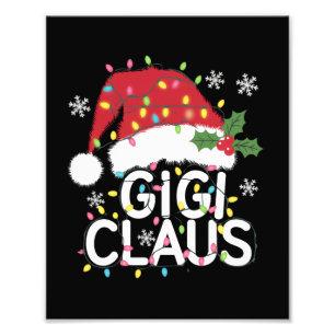 Gigi Claus Weihnachtslicht Pajama Familie Matching Fotodruck