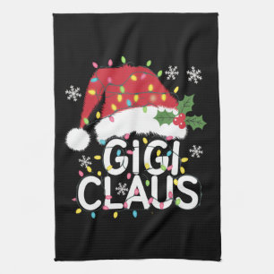 Gigi Claus Weihnachtslicht Pajama Familie Matching Geschirrtuch