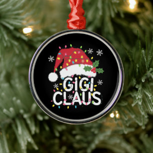 Gigi Claus Weihnachtslicht Pajama Familie Matching Ornament Aus Metall