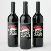 Gigi Claus Weihnachtslicht Pajama Familie Matching Weinetikett (Flaschen)