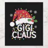 Gigi Claus Weihnachtslicht Pajama Familie Matching Weinetikett (Einzelnes Label)