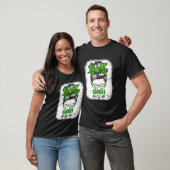 Gigi Clover Messy Bun Leopard Funny St Patrick s D T-Shirt (Unisex)