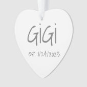 Gigi-Datum Akronylic Ornament (Vorderseite)