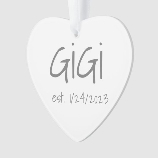 Gigi-Datum Akronylic Ornament (Vorderseite)