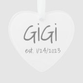 Gigi-Datum Akronylic Ornament (Vorderseite)