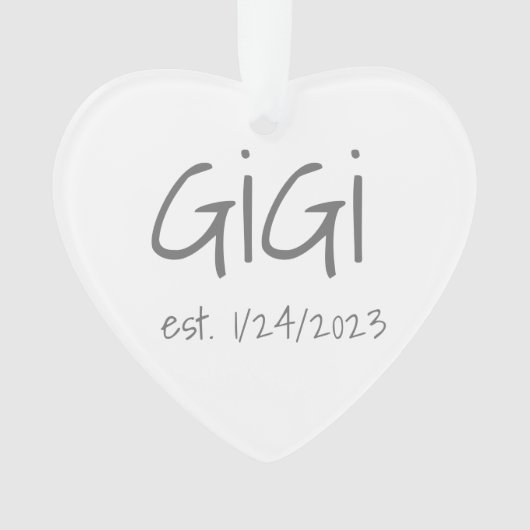 Gigi-Datum Akronylic Ornament (Vorderseite)