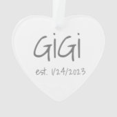 Gigi-Datum Akronylic Ornament (Rückseite)