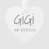 Gigi-Datum Akronylic Ornament (Rückseite)