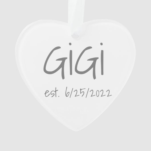 Gigi-Datum Akronylic Ornament (Rückseite)