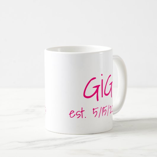 Gigi-Datum Kaffeetasse (VorderseiteRechts)