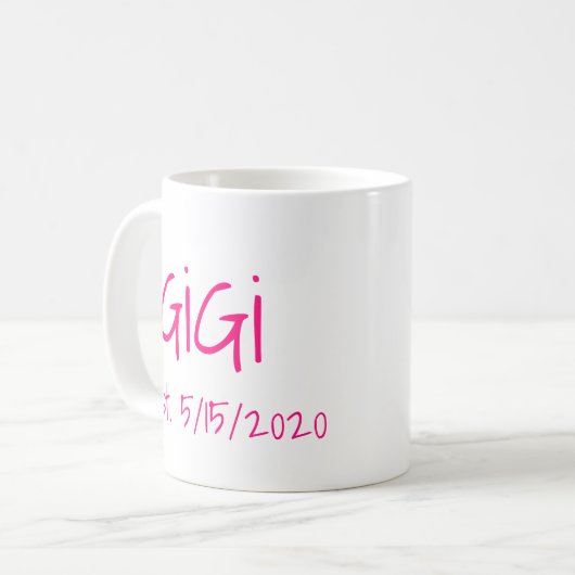 Gigi-Datum Kaffeetasse (Vorderseite Links)