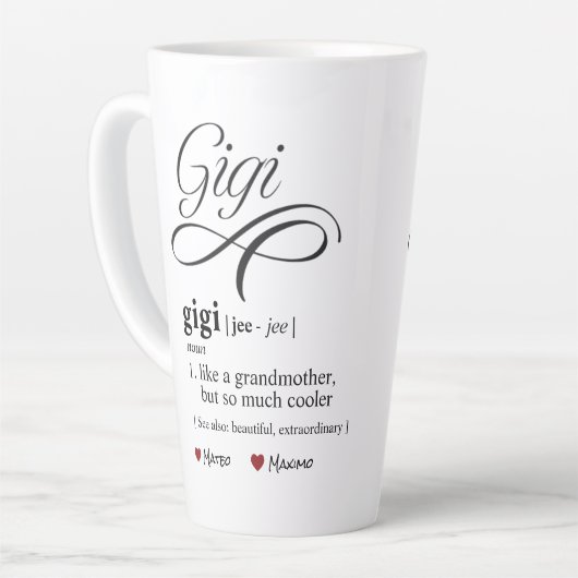 Gigi Definition Latte Tasse (Linke Ecke)