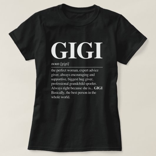 Gigi Definition TShirt Women Gigi Gift Oma (Design vorne)