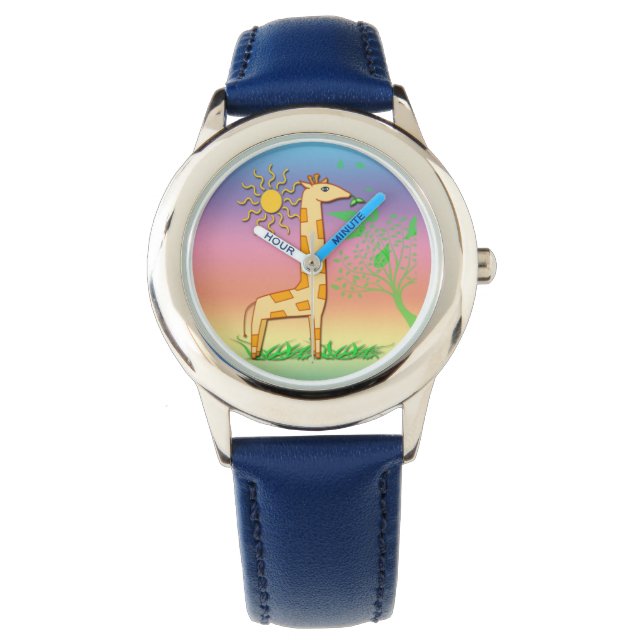 Gigi die Giraffe Niedliche Kinderuhr Armbanduhr (Vorderseite)