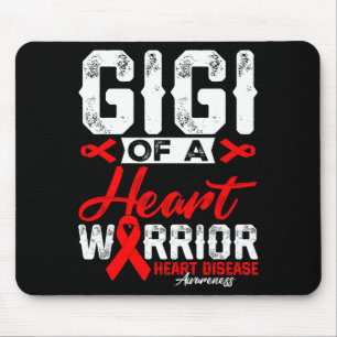 Gigi eines Herzens Krieger Herzerkrankung Rotes Ba Mousepad