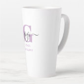 Gigi Elegant Script Monogram Lilac White Milchtasse (Rechte Ecke)