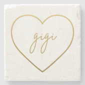 Gigi Elegante Golden Gradient Herzstück Steinuntersetzer (Vorderseite)