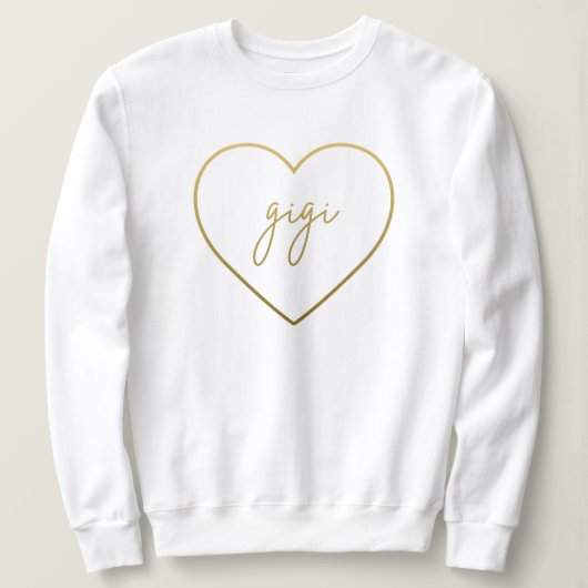 Gigi Elegante Golden Gradient Herzstück Sweatshirt (Design vorne)