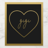 Gigi Elegante Golden Gradient Herzstück Weinetikett (Einzelnes Label)