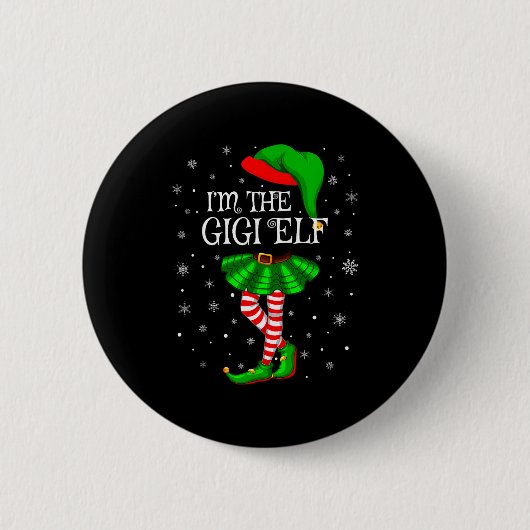 Gigi Elf Christmas Matching Family Women Girls Elf Button (Vorderseite)