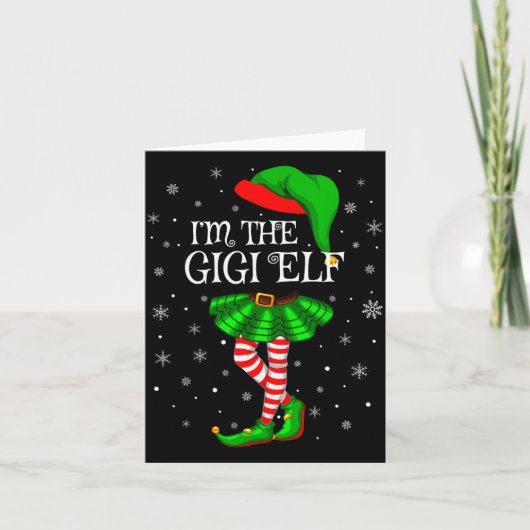 Gigi Elf Christmas Matching Family Women Girls Elf Karte (Vorderseite)