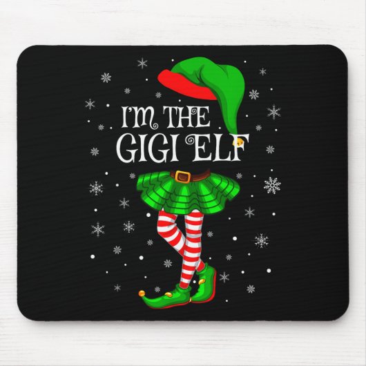 Gigi Elf Christmas Matching Family Women Girls Elf Mousepad (Vorne)