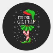 Gigi Elf Christmas Matching Family Women Girls Elf Runder Aufkleber (Vorderseite)
