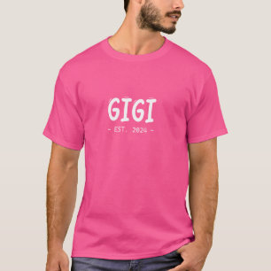 Gigi Est 2024 Lola Muttertag Neue Oma Schwangersch T-Shirt
